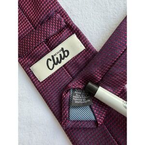 Beymen Club	Red Blue Micro Geometric Woven Jacquard Skinny 100% Silk Tie Necktie
